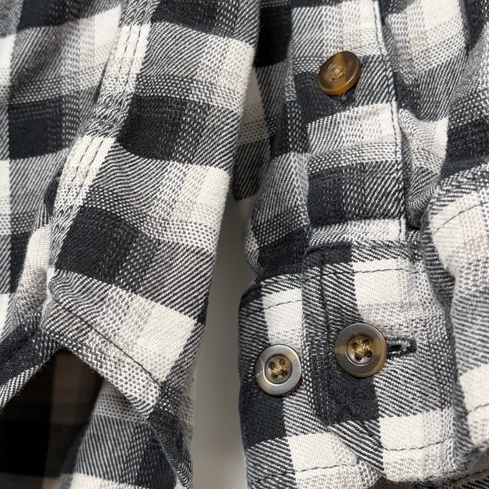 Carhartt Mens Flannel Shirt M Relaxed 103314 Hamilton Plaid Long Sleeve Gray - Picture 6 of 12